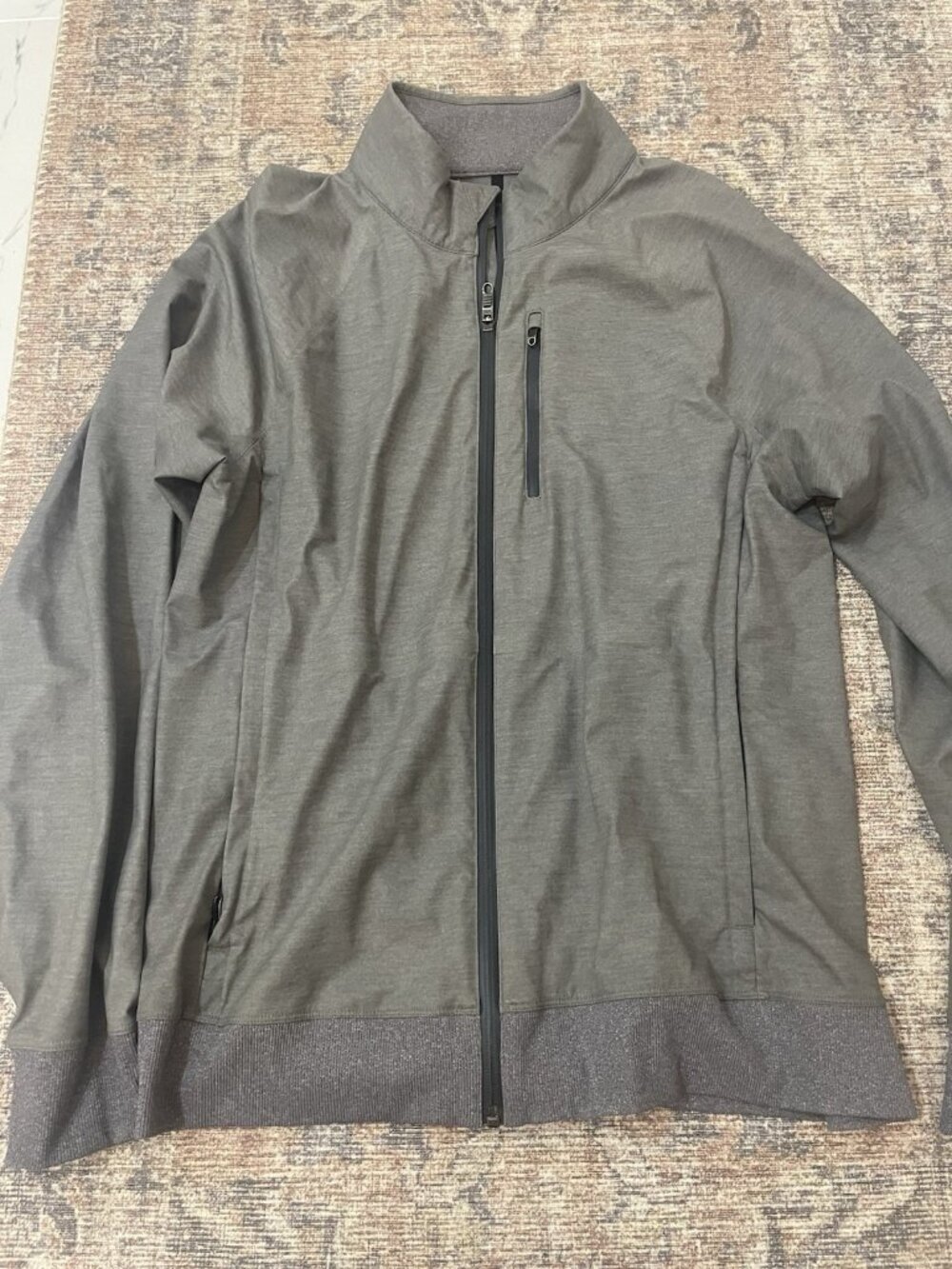 Lululemon Men's Brut Jacket Full Zip Water Resistant Heathered Slate Grey Large